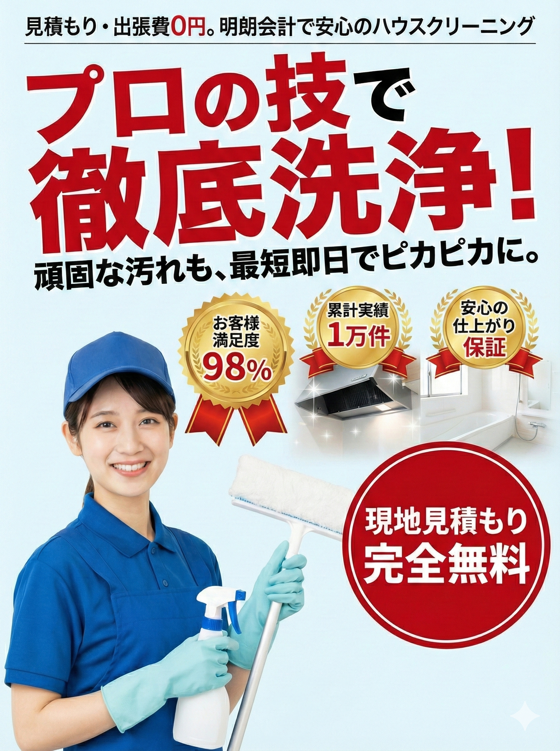 [地域名] ハウスクリーニング おそうじユアパートナー プロの技で徹底洗浄